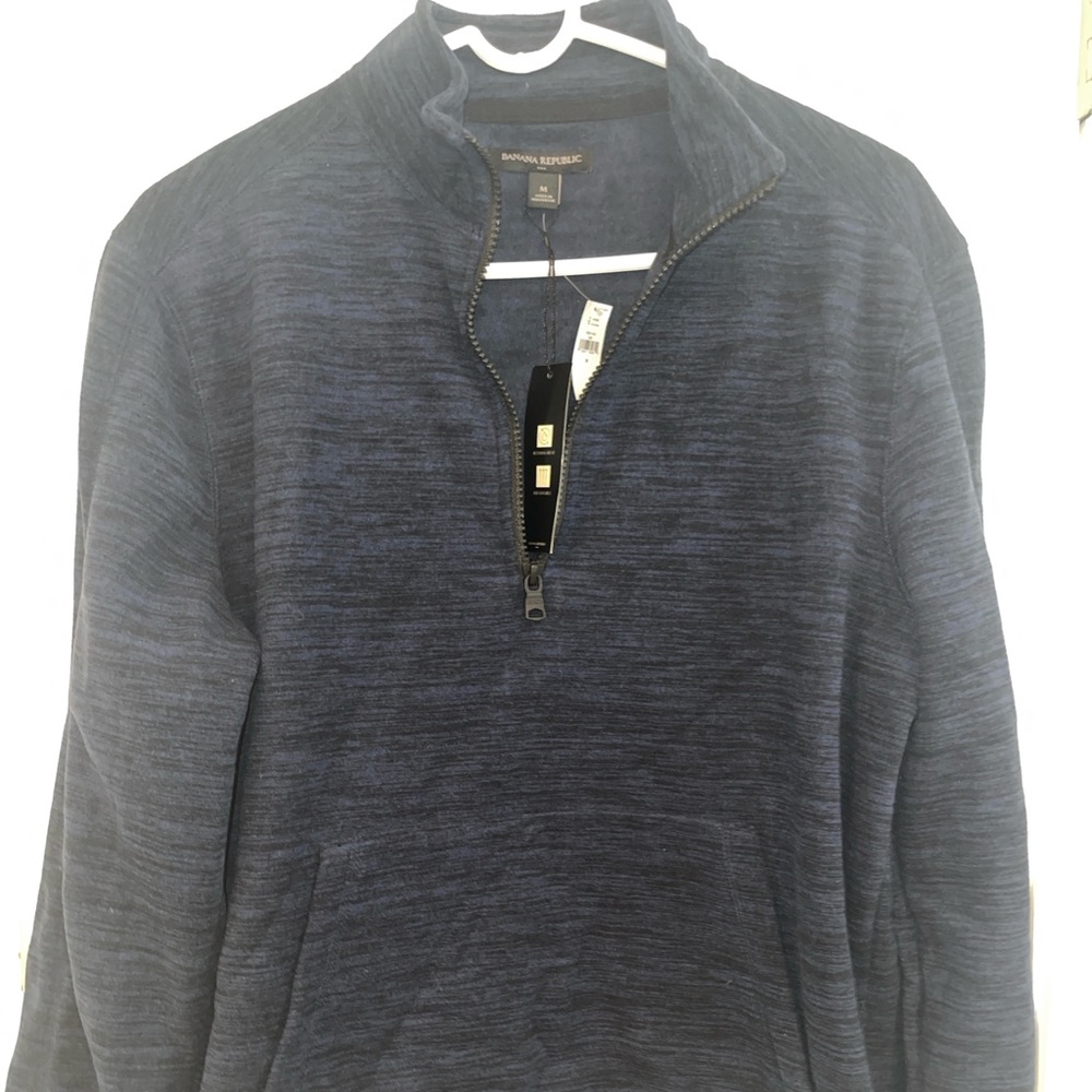 Banana Republic Men's Navy 1/4 Zip-Up Fleece Sz M